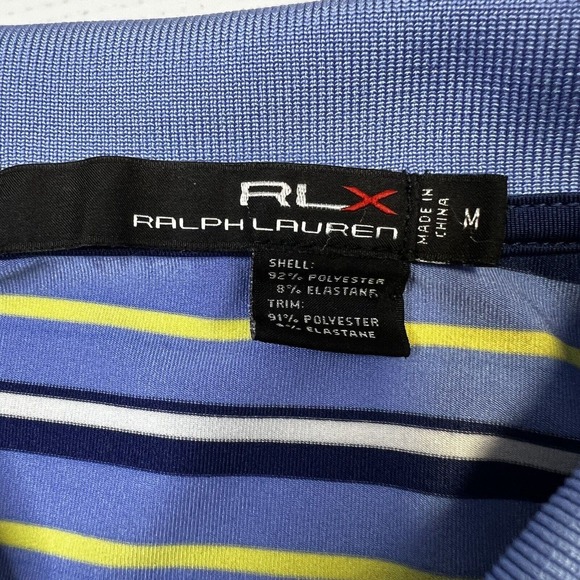 Ralph Lauren RLX Golf Polo Shirt Men’s Medium Blue Pink Striped Stretch Lot Of 2 - Picture 3 of 13